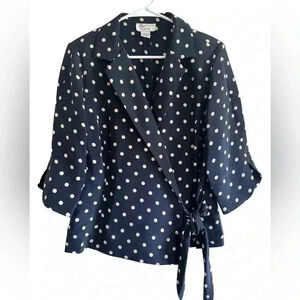 Madison Gray Silk Polka-dotted Silk Blazer